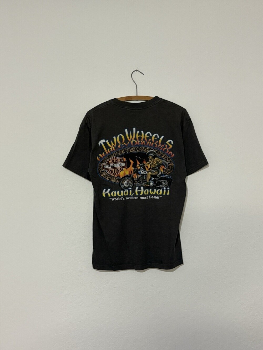 Vintage Y2K Harley Davidson Motorcycles Two Wheels Kauai Hawaii Shirt Size M